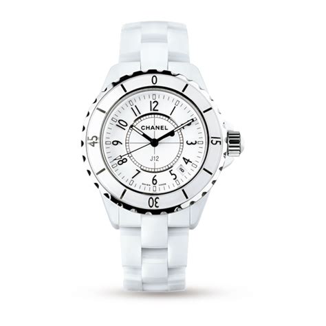 chanel ladies watch white ceramic h0968|More.